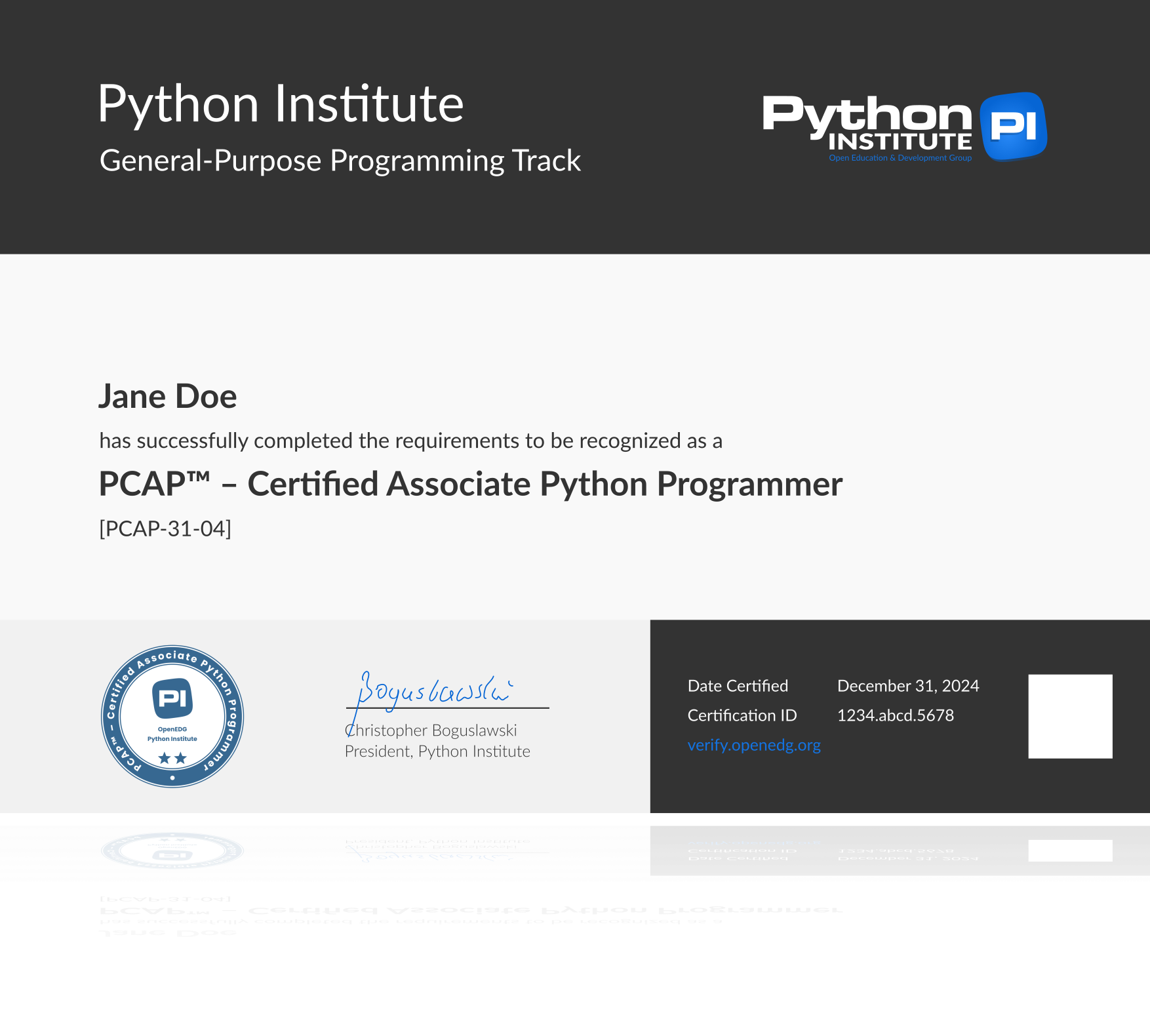 Paper PCAP certification