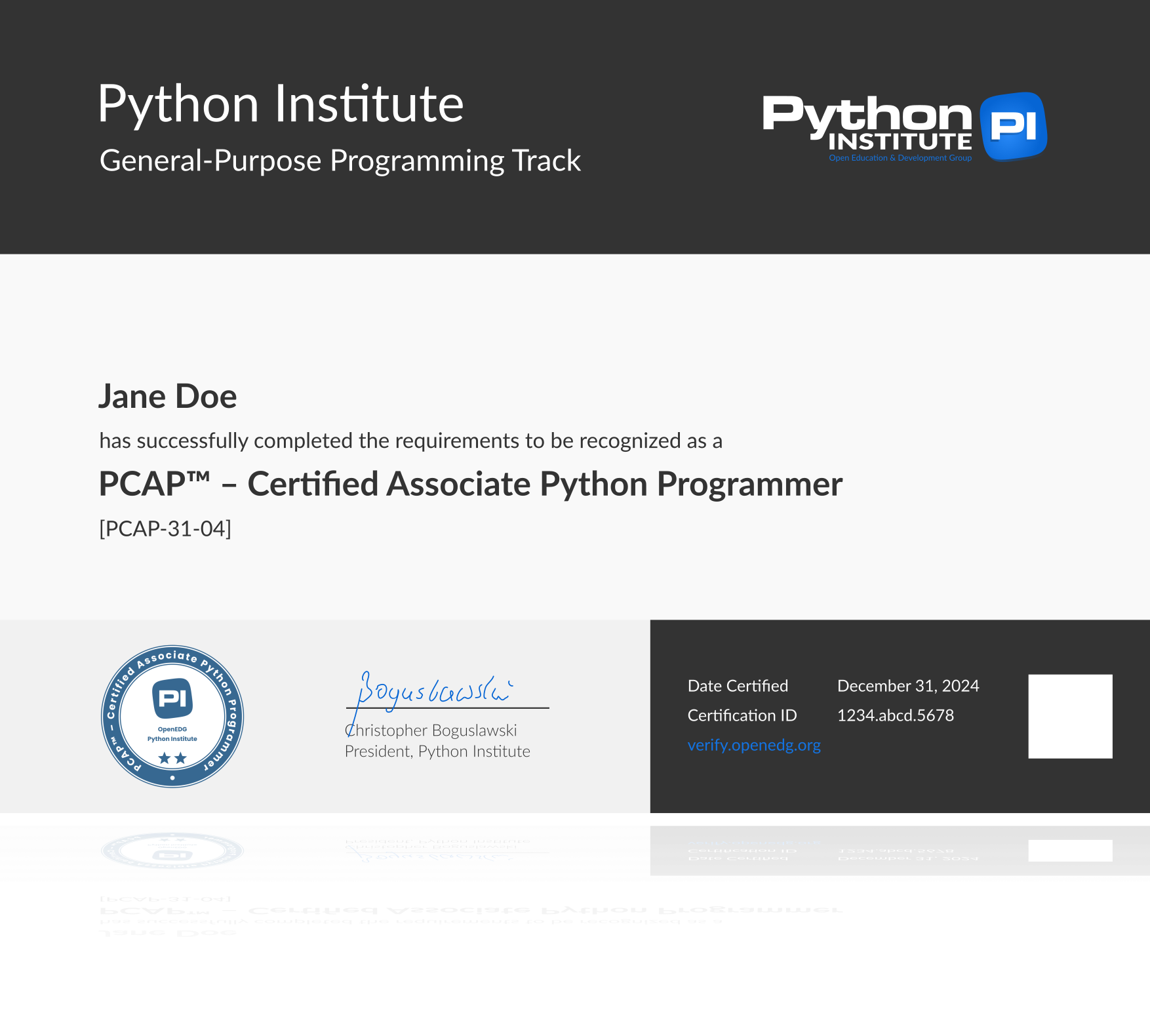 Hướng dẫn global certification for python chứng nhận toàn cầu cho python