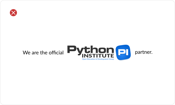 The Python Institute Logo in a sentence